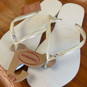 Havaianas Women's Slim Crystal Sandal Flip Flop White US 6, 8, 9, 10, 11, 12